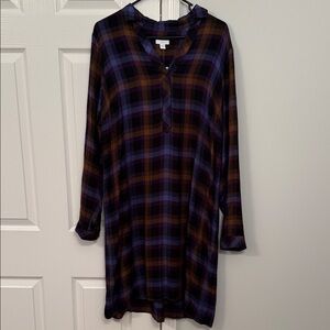 J.Jill plaid tunic shirt dress MT new with tags